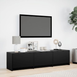 Meuble TV avec LED noir 165x34x40 cm bois d'ingénierie 