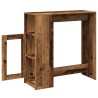 Table de bar avec étagères vieux bois bois d'ingénierie 