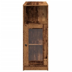Table de bar avec étagères vieux bois bois d'ingénierie 