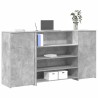 Bureau de réception gris béton 200x50x103,5cm bois d'ingénierie 
