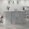 Bureau de réception gris béton 200x50x103,5cm bois d'ingénierie 