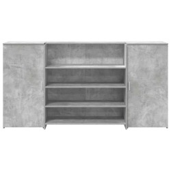 Bureau de réception gris béton 200x50x103,5cm bois d'ingénierie 