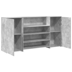 Bureau de réception gris béton 200x50x103,5cm bois d'ingénierie 