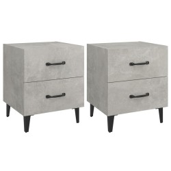 Tables de chevet 2 pcs Gris béton 40x35x47,5 cm 