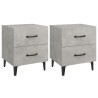 Tables de chevet 2 pcs Gris béton 40x35x47,5 cm 