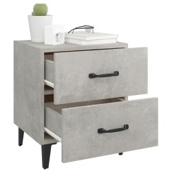 Tables de chevet 2 pcs Gris béton 40x35x47,5 cm 
