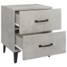 Tables de chevet 2 pcs Gris béton 40x35x47,5 cm 