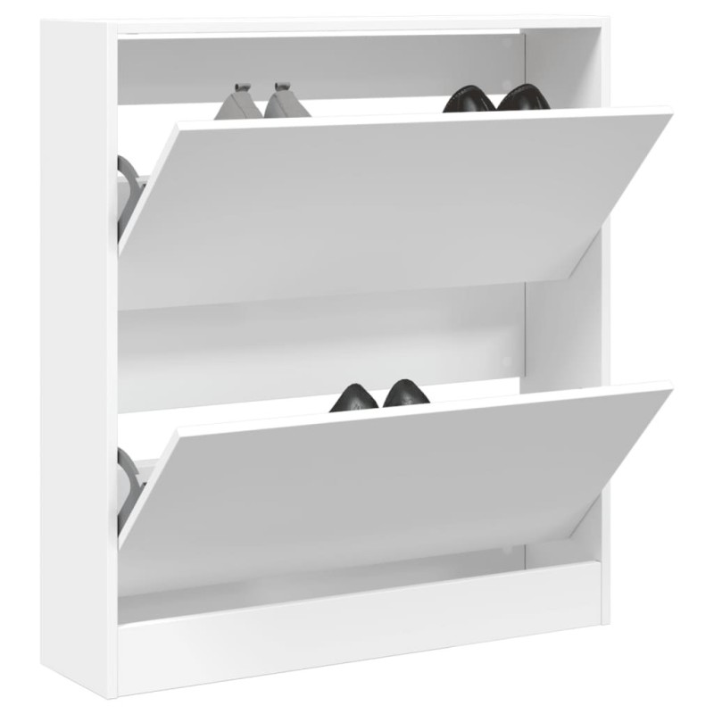 Armoire à chaussures blanc 80x21x87,5 cm bois d'ingénierie Armoire à chaussures blanc 80x21x87,5 cm bois d'ingénierie