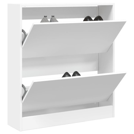 Armoire à chaussures blanc 80x21x87,5 cm bois d'ingénierie 