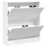 Armoire à chaussures blanc 80x21x87,5 cm bois d'ingénierie 