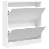 Armoire à chaussures blanc 80x21x87,5 cm bois d'ingénierie 