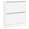 Armoire à chaussures blanc 80x21x87,5 cm bois d'ingénierie 