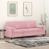 Canapé 3 places avec oreillers décoratifs rose 180 cm velours 