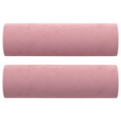 Canapé 3 places avec oreillers décoratifs rose 180 cm velours 