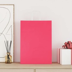Sacs en papier 250 pcs avec poignées rose 32x17x44 cm 