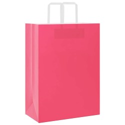 Sacs en papier 250 pcs avec poignées rose 32x17x44 cm 