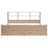 Lit bibliothèque sans matelas 200x200 cm bois massif de pin 