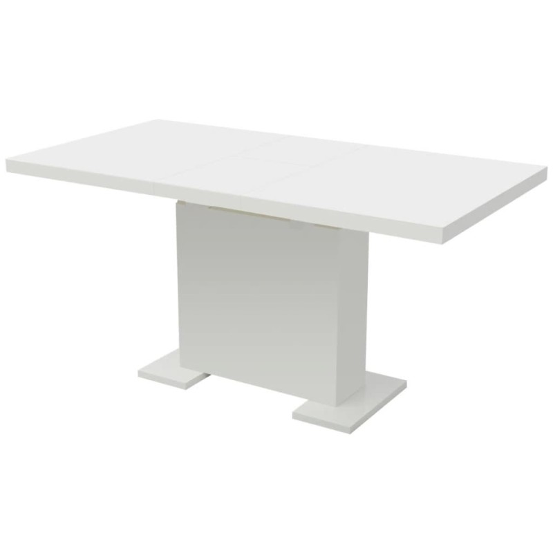Table à manger extensible blanc brillant Table à manger extensible blanc brillant