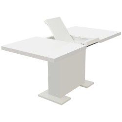 Table à manger extensible blanc brillant 