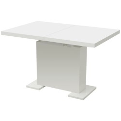 Table à manger extensible blanc brillant 