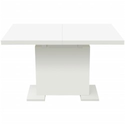 Table à manger extensible blanc brillant 