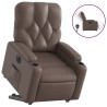 Fauteuil inclinable électrique marron similicuir 