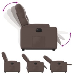 Fauteuil inclinable électrique marron similicuir 