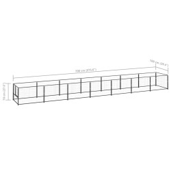 Chenil Noir 7 m² Acier 