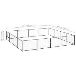 Chenil Noir 16 m² Acier 