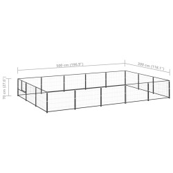 Chenil Noir 15 m² Acier 