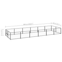 Chenil Noir 12 m² Acier 