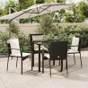 Ensemble à manger de jardin coussins 5pcs Noir Résine tressée 