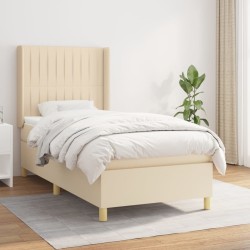 Sommier à lattes de lit avec matelas Crème 80x200 cm Tissu 