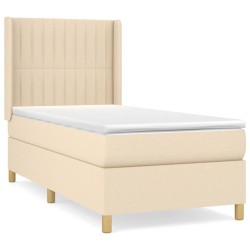 Sommier à lattes de lit avec matelas Crème 80x200 cm Tissu 