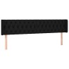 Tête de lit avec oreilles Noir 183x16x78/88 cm Tissu 