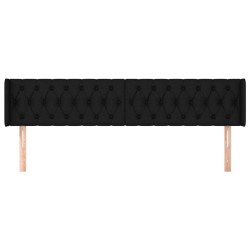 Tête de lit avec oreilles Noir 183x16x78/88 cm Tissu 