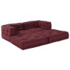 2 poufs modulairesen tissu bourgogne 