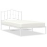 Cadre de lit métal sans matelas et tête de lit blanc 107x203 cm 