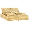 Chaise longue double avec coussins Bois de pin imprégné 