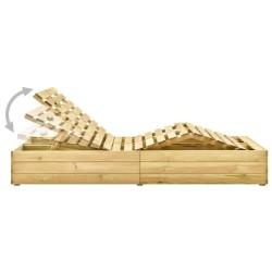 Chaise longue double avec coussins Bois de pin imprégné 