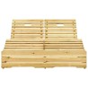 Chaise longue double avec coussins Bois de pin imprégné 