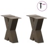 Pieds de table basse en forme de X, 2 pièces, acier naturel, 40 x (30-31) cm 