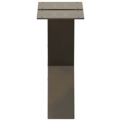 Pieds de table basse en forme de X, 2 pièces, acier naturel, 40 x (30-31) cm 