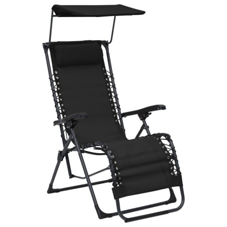 Chaise pliable de terrasse Textilène Noir 