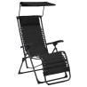Chaise pliable de terrasse Textilène Noir 