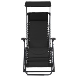 Chaise pliable de terrasse Textilène Noir 