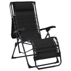 Chaise pliable de terrasse Textilène Noir 