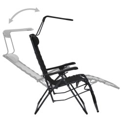 Chaise pliable de terrasse Textilène Noir 