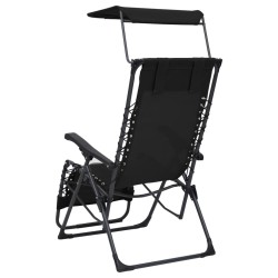 Chaise pliable de terrasse Textilène Noir 