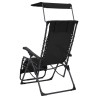 Chaise pliable de terrasse Textilène Noir 